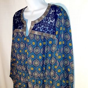 Daniel Rainn Navy Blue Drawstring Tunic XL h8